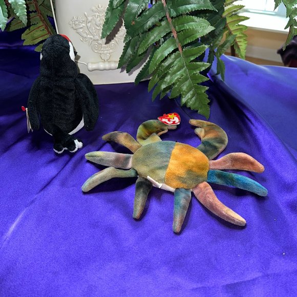 NWT & VTG📌 Ty Beanie Baby 1996  Claude the Crab &  Puffer the Penguin 1997 - Picture 6 of 16